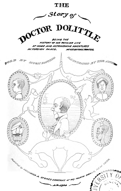 The Story of Doctor Dolittle, frontispiece, illustrated by Hugh Lofting, 1920 The Story of Doctor Dolittle, frontispiece, illustrated by Hugh Lofting, 1920