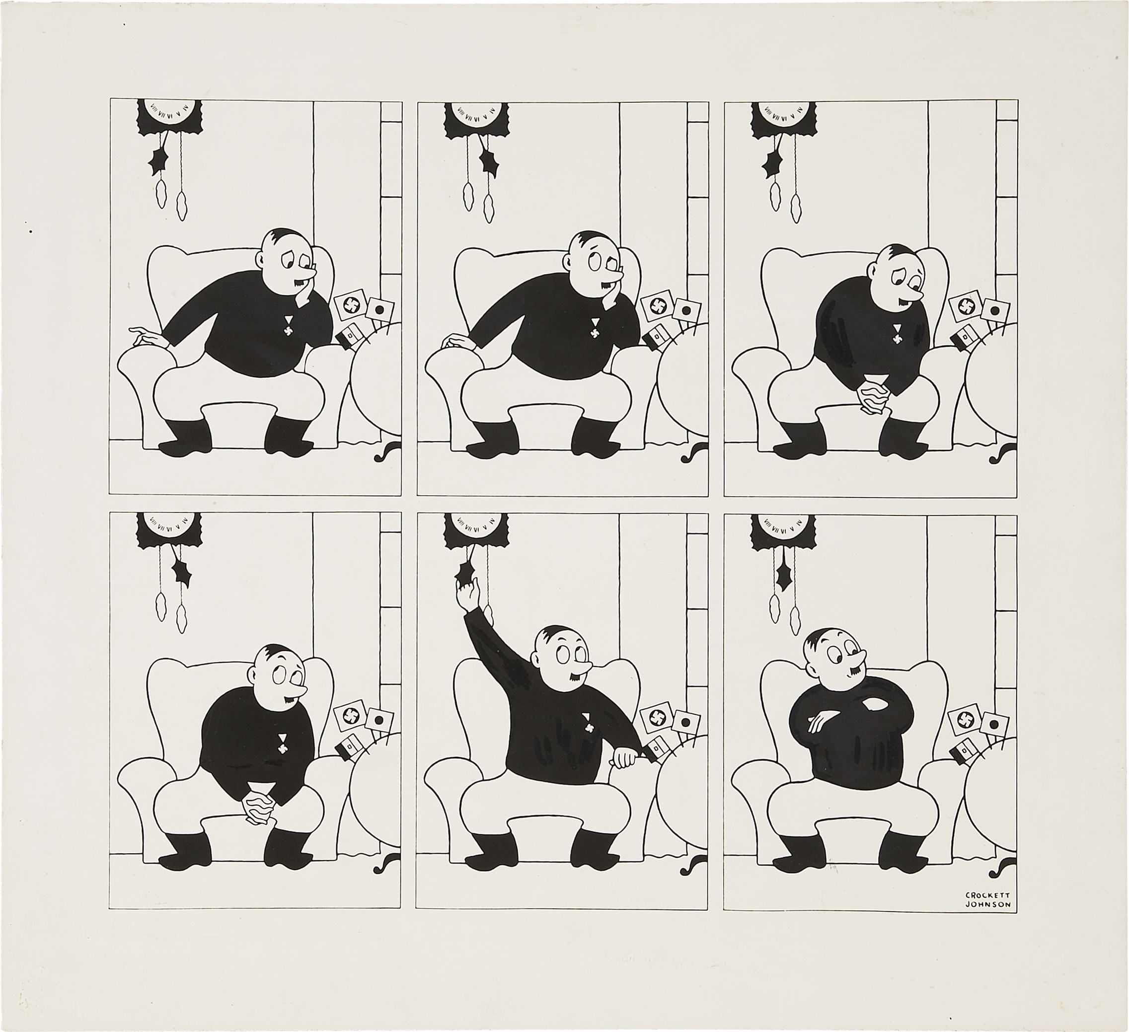 Crockett Johnson, caricature of Hitler, 24 Feb. 1942 Crockett Johnson, caricature of Hitler, 24 Feb. 1942