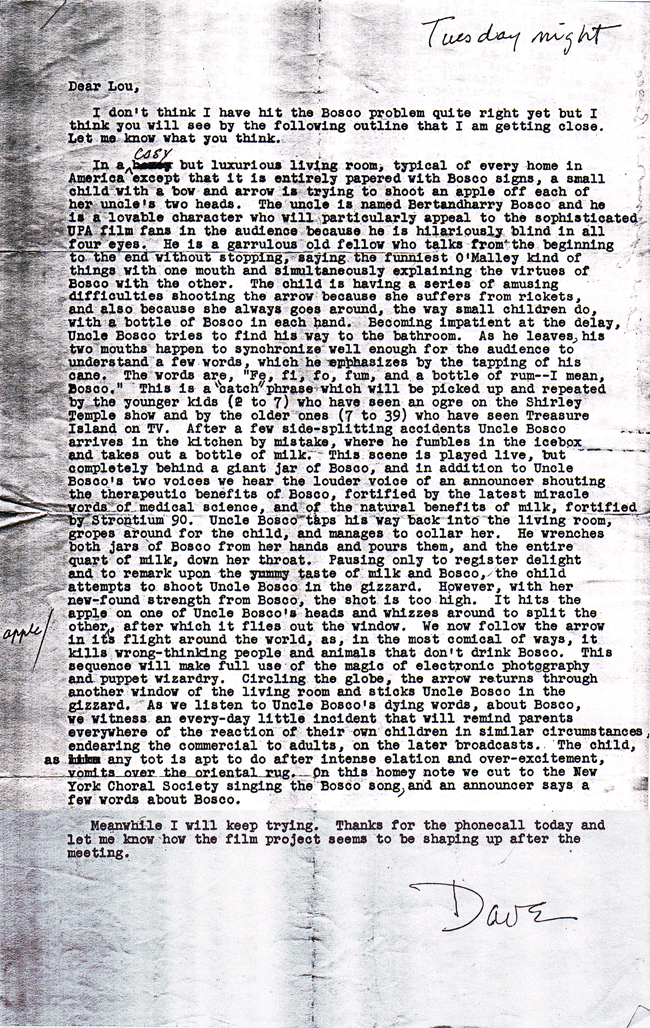 Crockett Johnson's parodic ad for Bosco, c. 1960 Crockett Johnson's parodic ad for Bosco, c. 1960
