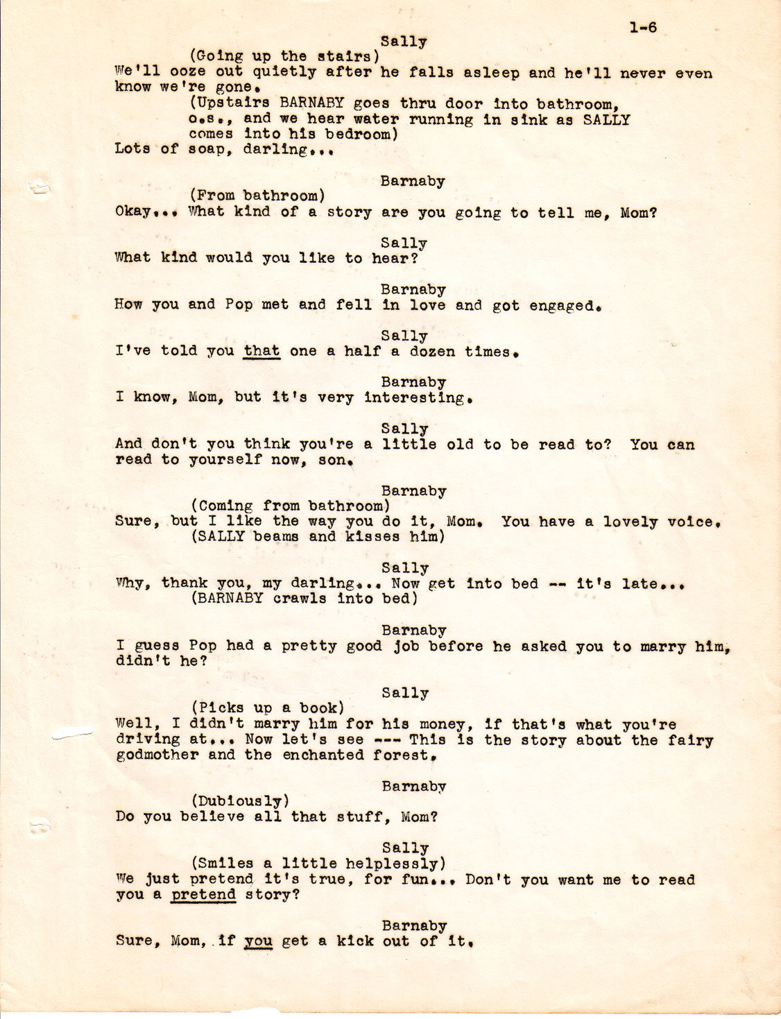 Jerome Chodorov, Barnaby and Mr. O'Malley, Act I, page 6 Jerome Chodorov, Barnaby and Mr. O'Malley, Act I, page 6