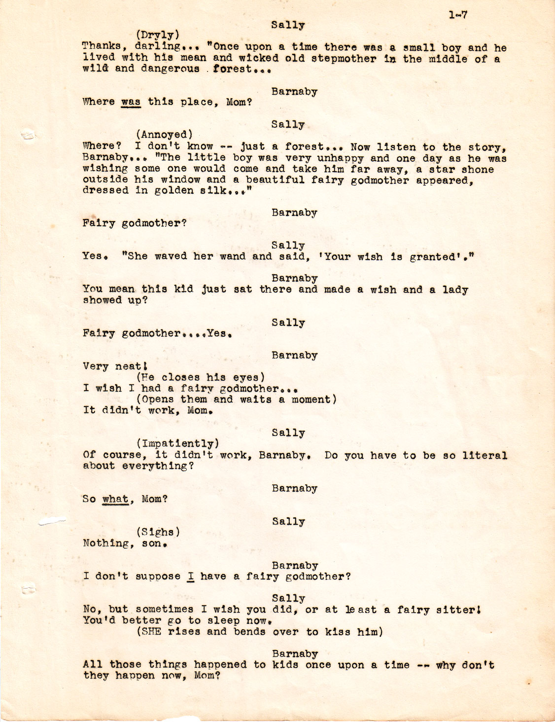 Jerome Chodorov, Barnaby and Mr. O'Malley, Act I, page 7 Jerome Chodorov, Barnaby and Mr. O'Malley, Act I, page 7