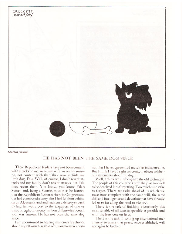 The President's Speech (1944): illustration by Crockett Johnson The President's Speech (1944): illustration by Crockett Johnson