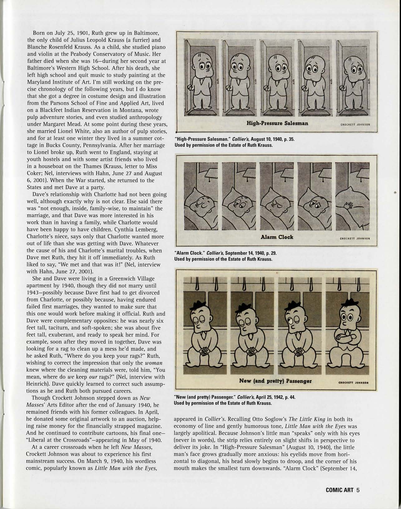Philip Nel, "Crockett Johnson and the Purple Crayon: A Life in Art," Comic Art 5 (Winter 2004), p. 5 Philip Nel, "Crockett Johnson and the Purple Crayon: A Life in Art," Comic Art 5 (Winter 2004), p. 5