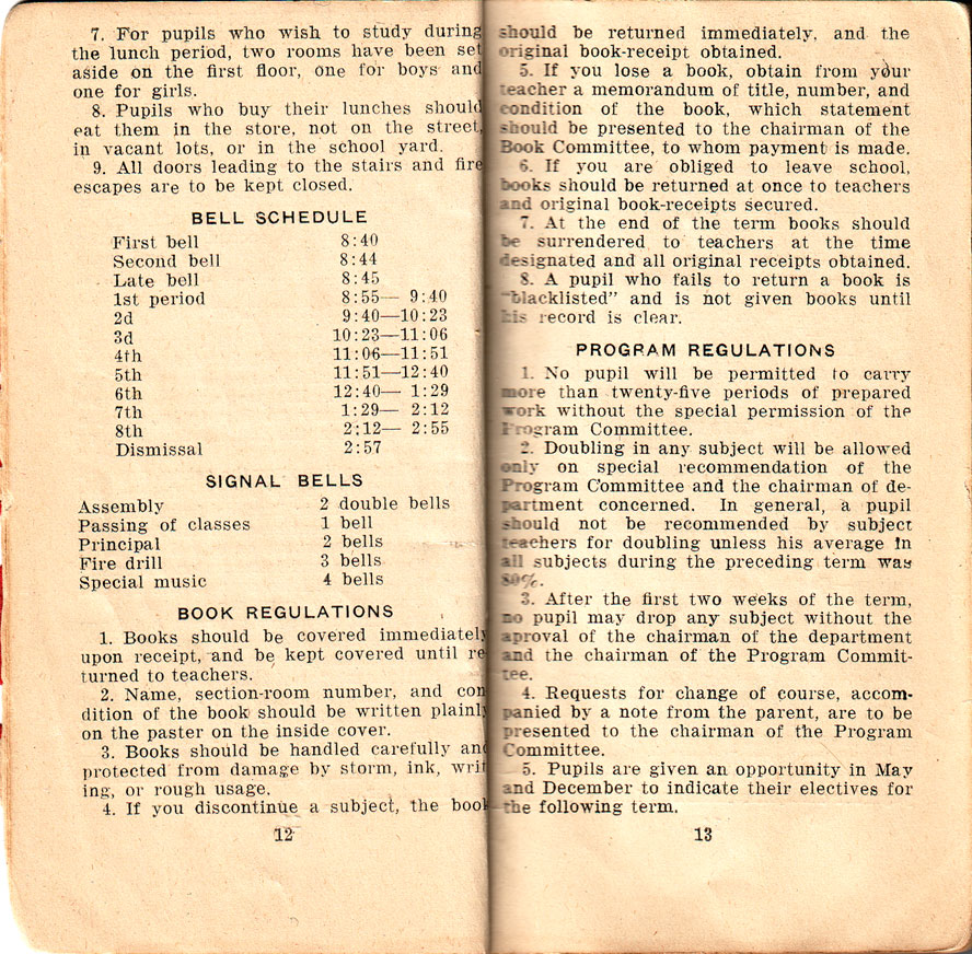 Newtown High School Handbook, 1921-1923: pp. 12-13 Newtown High School Handbook, 1921-1923: pp. 12-13