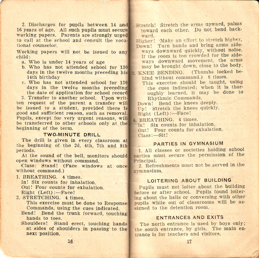 Newtown High School Handbook, 1921-1923: pp. 16-17 Newtown High School Handbook, 1921-1923: pp. 16-17