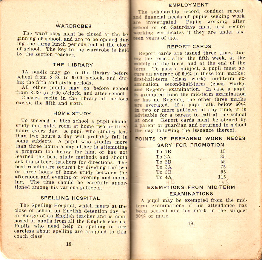 Newtown High School Handbook, 1921-1923: pp. 18-19 Newtown High School Handbook, 1921-1923: pp. 18-19