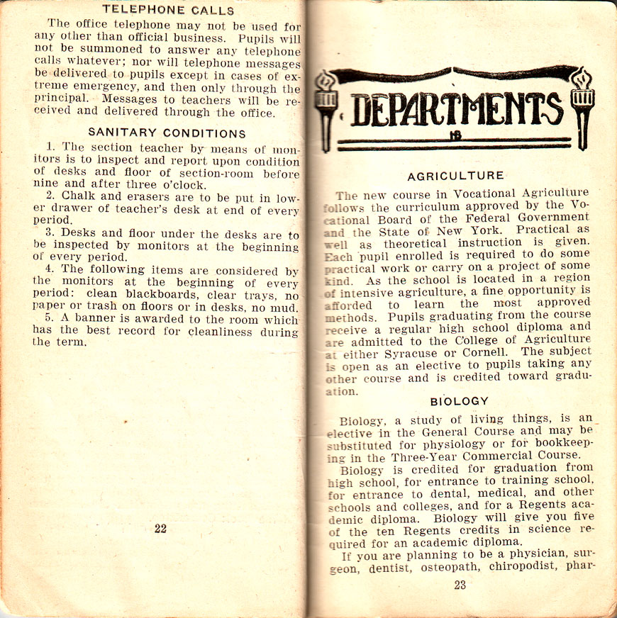 Newtown High School Handbook, 1921-1923: pp. 22-23 Newtown High School Handbook, 1921-1923: pp. 22-23