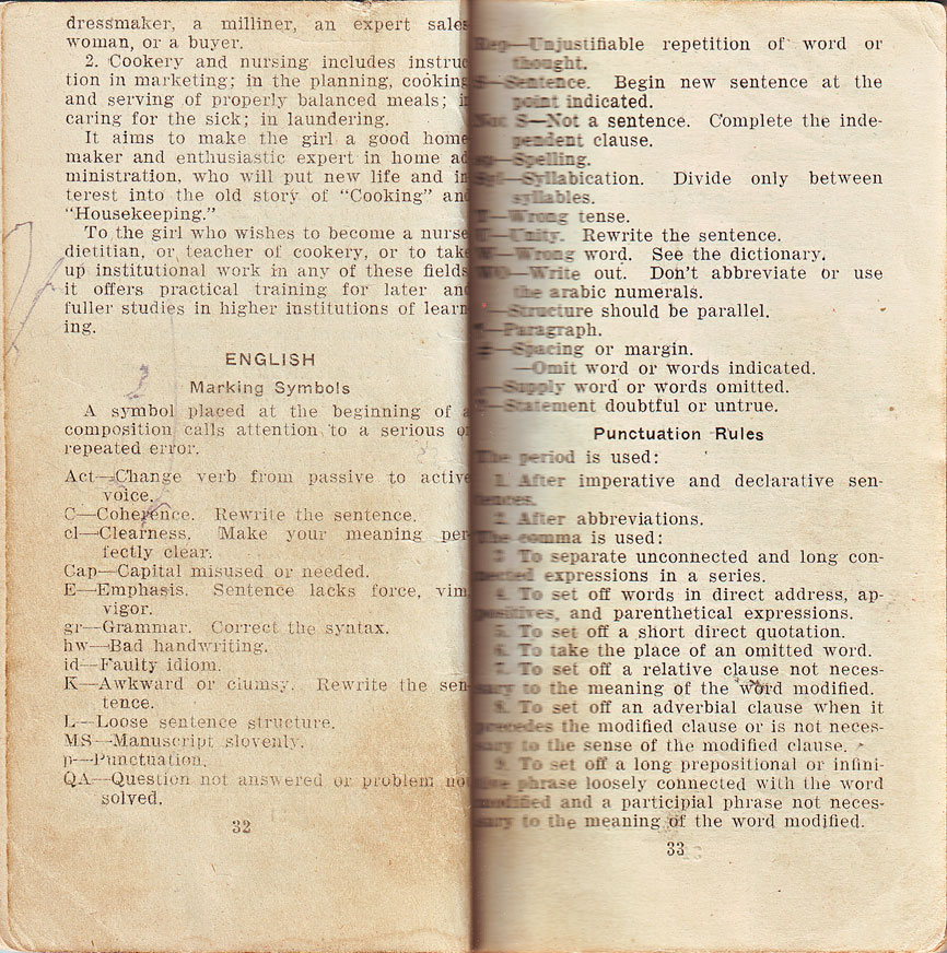 Newtown High School Handbook, 1921-1923: pp. 32-33 Newtown High School Handbook, 1921-1923: pp. 32-33