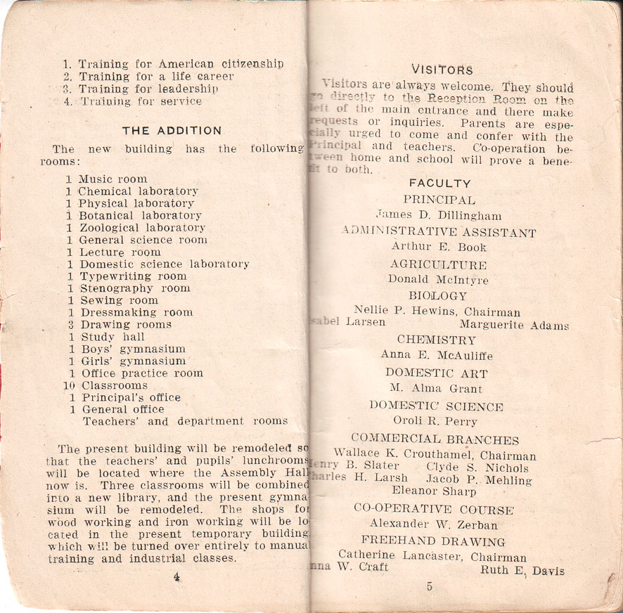 Newtown High School Handbook, 1921-1923: pp. 4-5 Newtown High School Handbook, 1921-1923: pp. 4-5