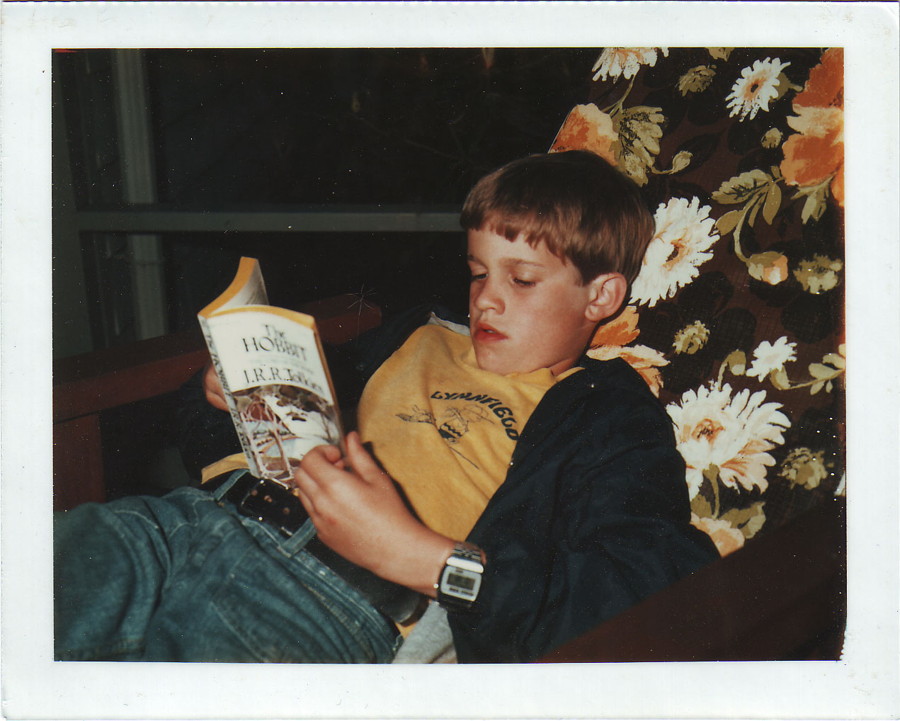The author, at about age 11, reading The Hobbit The author, at about age 11, reading The Hobbit