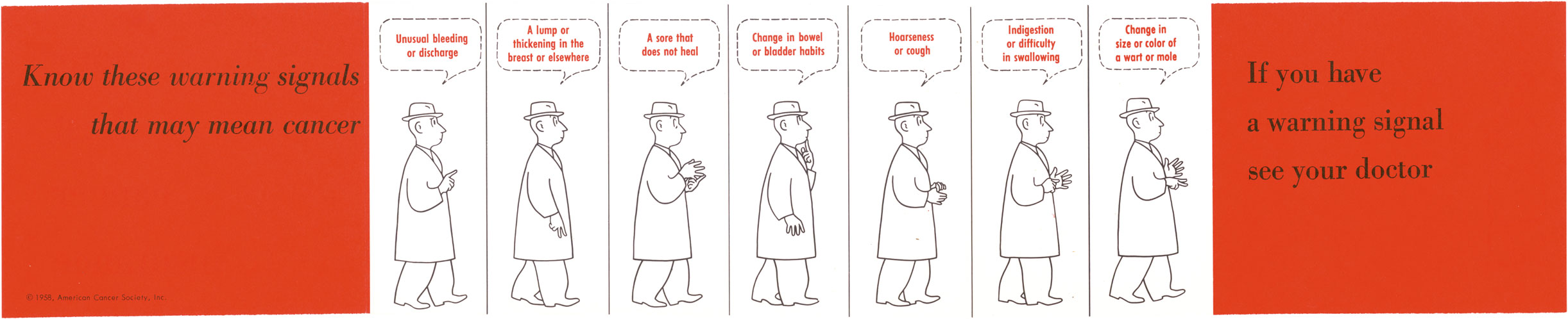 Crockett Johnson, pamphlet for American Cancer Society (1958): next, unfold to the right Crockett Johnson, pamphlet for American Cancer Society (1958): next, unfold to the right