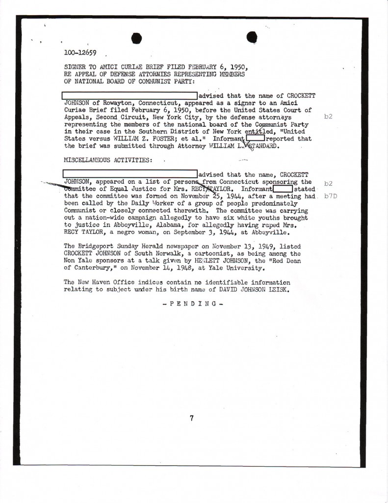 Crockett Johnson's FBI file, page 15 Crockett Johnson's FBI file, page 15