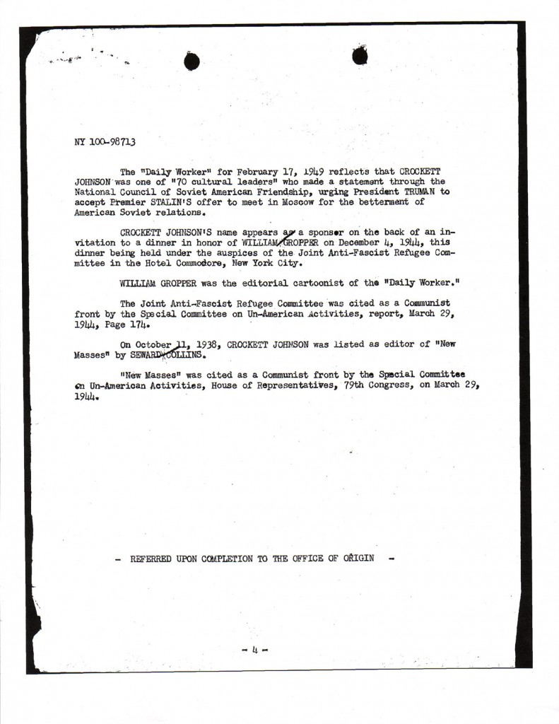 Crockett Johnson's FBI file, page 5 Crockett Johnson's FBI file, page 5