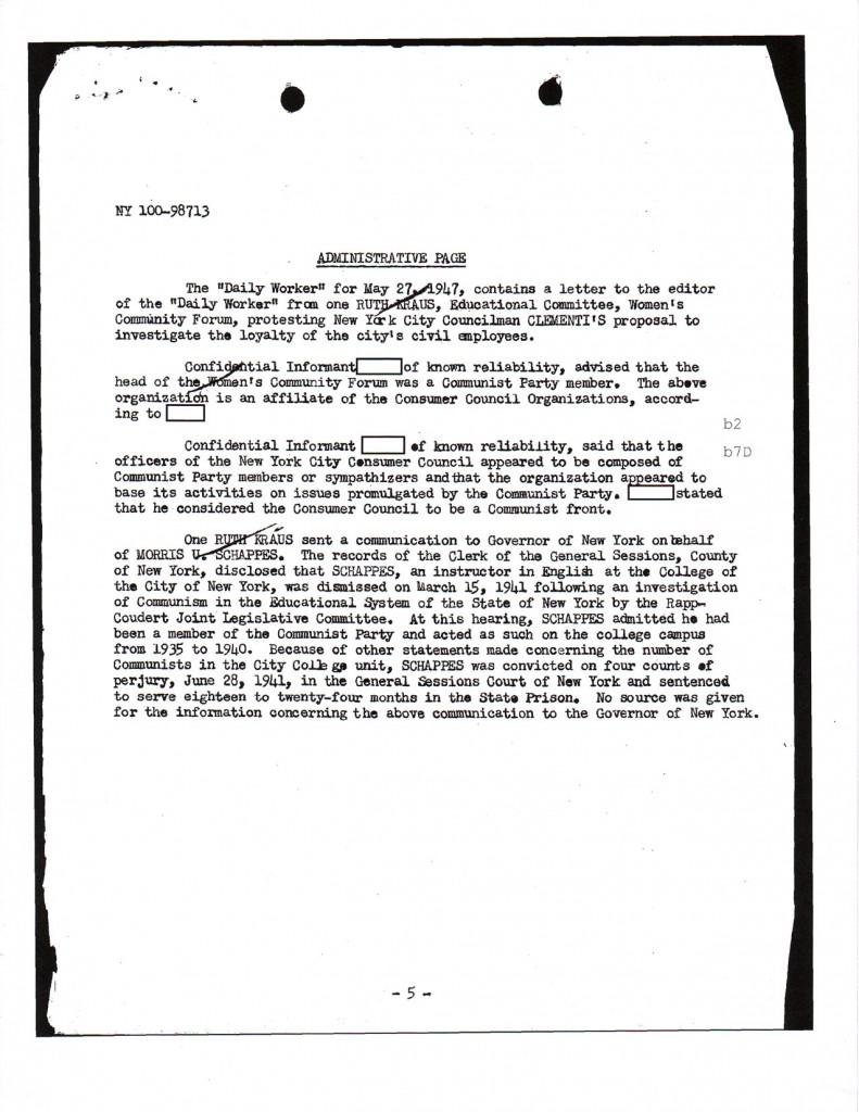Crockett Johnson's FBI file, page 6 Crockett Johnson's FBI file, page 6