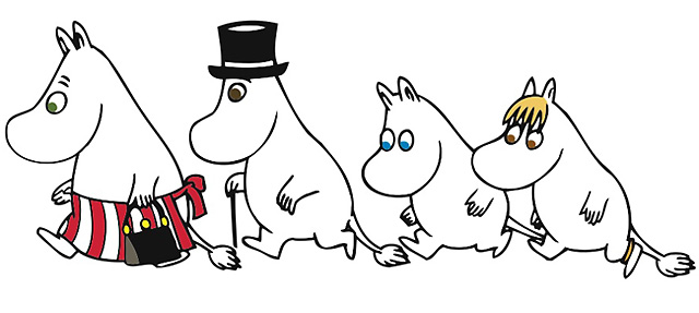 Moominmamma, Moominpappa, Moomintroll, Snork Maiden Moominmamma, Moominpappa, Moomintroll, Snork Maiden