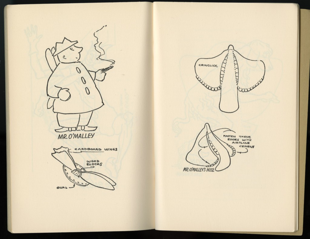 sketches of Crockett Johnson's Mr. O'Malley (by an unknown artist), in Robert and Lillian Masters' Barnaby (Samuel French, 1950) sketches of Crockett Johnson's Mr. O'Malley (by an unknown artist), in Robert and Lillian Masters' Barnaby (Samuel French, 1950)