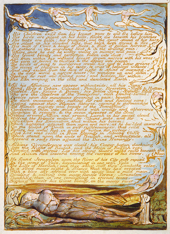 Blake, Plate 19, Jerusalem, copy E (c. 1820)