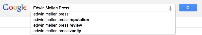 Google: Edwin Mellen Press Vanity