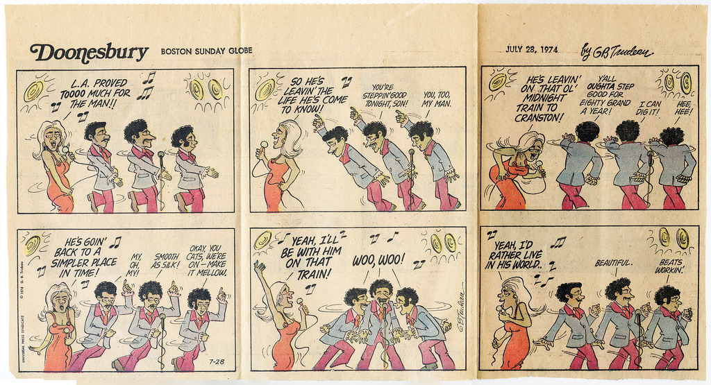 G.B. Trudeau, Doonesbury, 28 July 1974