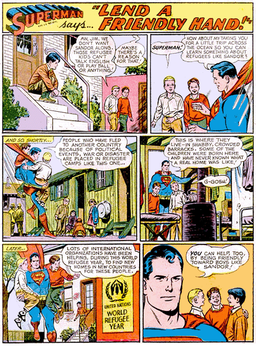 Superman says... "Lend a friendly hand!"