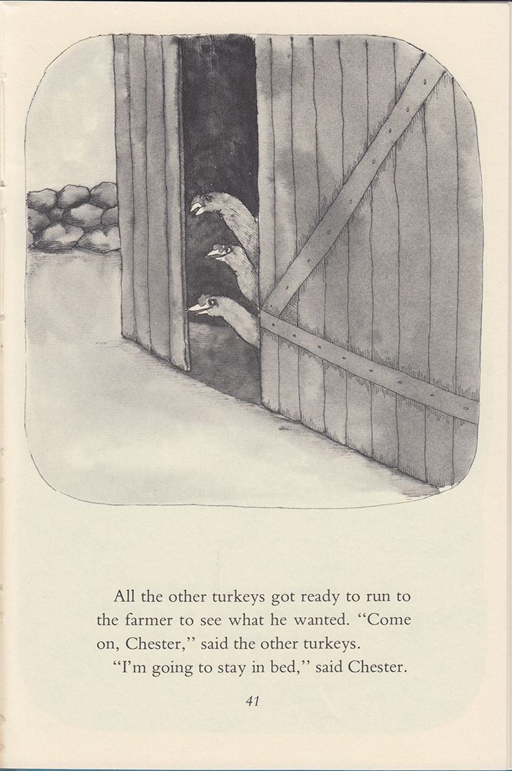 Florence Parry Heide and Sylvia Worth Van Clief, Fables You Shouldn't Pay Any Attention To (1978, illus. by Victoria Chess): "Chester," p. 41