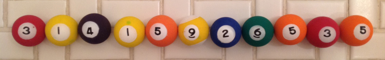 Pi in superballs (Photo by Philip Nel)